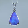 Natural Australian Boulder Opal Silver and Diamond Pendant