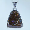 Natural Australian Boulder Opal Matrix Silver Pendant
