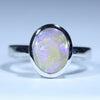Natural Australian Coober Pedy Silver Opal Ring