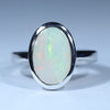 Natural Australian Coober Pedy White Opal Silver Ring
