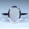 Natural Australian Coober Pedy White Opal Silver Ring