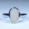 Natural Australian Coober Pedy White Opal Silver Ring