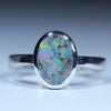 Natural Australian Boulder Opal Silver Ring
