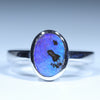 Natural Australian Boulder Opal Silver Ring