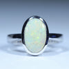 Natural Australian Coober Pedy White Opal Silver Ring