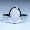Natural Australian Coober Pedy White Opal Ring