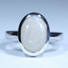 Natural Australian Coober Pedy White Opal Silver Ring