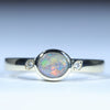 Natural Australian Boulder Opal Gold and Diamond Ring