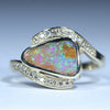 Natural Australian Pipe Opal Gold and Diamond Ring