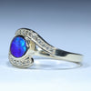 10k Gold - Solid Queensland Boulder Opal - Natural Diamonds