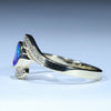 Natural Solid Australian Boulder Opal and Diamond Gold Ring - Size 6.75  US Code - T64