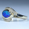 10k Gold - Solid Queensland Boulder Opal - Natural Diamonds