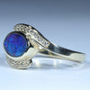 Natural Solid Opal Gold and Diamond Ring - Australian Opal Shop - Gold Coast