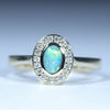 Natural Australian Boulder Opal Gold and Diamond Ring