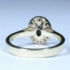 Australian Solid Boulder Opal and Diamond Gold Ring - Size 6.25 US Code T57
