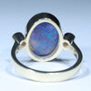 Lightning Ridge Black Opal and Diamond Gold Ring Size 7.25 Code - T56