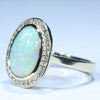 10k Gold - Solid Queensland Crystal Opal - Natural Diamonds