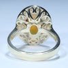 Australian Solid Crystal Opal and Diamond Gold Ring - Size 7 US Code T62