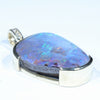 Natural Solid Australian Boulder Opal and Diamond Gold Pendant (24mm x 16mm) Code - Z57