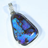 Natural Solid Australian Boulder Opal and Diamond Gold Pendant (24mm x 15mm) Code - Z56