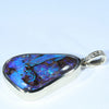 Natural Solid Australian Boulder Opal and Diamond Gold Pendant (24mm x 15mm) Code - Z56