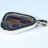 Natural Solid Australian Boulder Opal and Diamond Gold Pendant (24mm x 15mm) Code - Z56