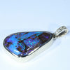 Natural Solid Australian Boulder Opal and Diamond Gold Pendant (24mm x 15mm) Code - Z56