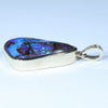 Natural Solid Australian Boulder Opal and Diamond Gold Pendant (24mm x 15mm) Code - Z56