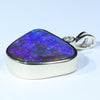 Natural Solid Australian Boulder Opal and Diamond Gold Pendant (20mm x 17mm) Code - Z59