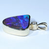 Natural Solid Australian Boulder Opal and Diamond Gold Pendant (20mm x 17mm) Code - Z59