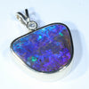 Natural Solid Australian Boulder Opal and Diamond Gold Pendant (20mm x 17mm) Code - Z59