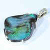 Natural Solid Australian Boulder Opal and Diamond Gold Pendant (23mm x 18mm) Code - Z58