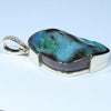 Natural Solid Australian Boulder Opal and Diamond Gold Pendant (23mm x 18mm) Code - Z58