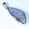 Australian Boulder Opal Silver Pendant with Silver Chain (23mm x 10mm) Code - Y329