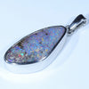 Australian Boulder Opal Silver Pendant with Silver Chain (23mm x 10mm) Code - Y329