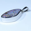 Australian Boulder Opal Silver Pendant with Silver Chain (23mm x 10mm) Code - Y329
