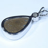 Australian Boulder Opal and Diamond Silver Pendant with Silver Chain (15mm x 11mm)  Code - Y331