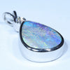 Australian Boulder Opal and Diamond Silver Pendant with Silver Chain (15mm x 11mm)  Code - Y331