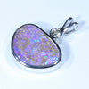 Sterling Silver - Solid Queensland Boulder Opal - Natural Diamond