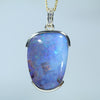 Natural Australian Solid Queensland Boulder Opal Gold and Diamond Pendant