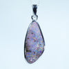 Natural Australian Boulder Opal Silver Pendant