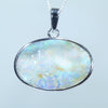 Natural Australian Solid Queensland Boulder Opal Silver Pendant
