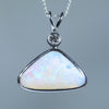 Natural Australian Boulder Opal Silver and Diamond Pendant