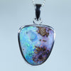 Natural Australian Boulder Opal Silver Pendant