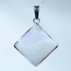 Natural Australian Coober Pedy Dark Opal Silver Pendant