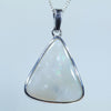 Natural Australian Coober Pedy Dark Opal Silver Pendant
