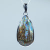 Natural Australian Boulder Opal Silver Pendant