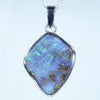 Natural Australian Boulder Opal Silver Pendant