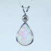 Natural Australian Pipe Opal Silver and Diamond Pendant