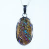 Natural Australian Solid Boulder Opal Pendant